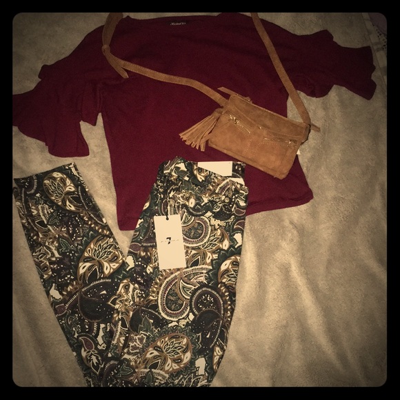 NWT 7 For All Mankind Women’s Ankle Super Skinny Stretch Paisley Print Pant - Picture 10 of 11